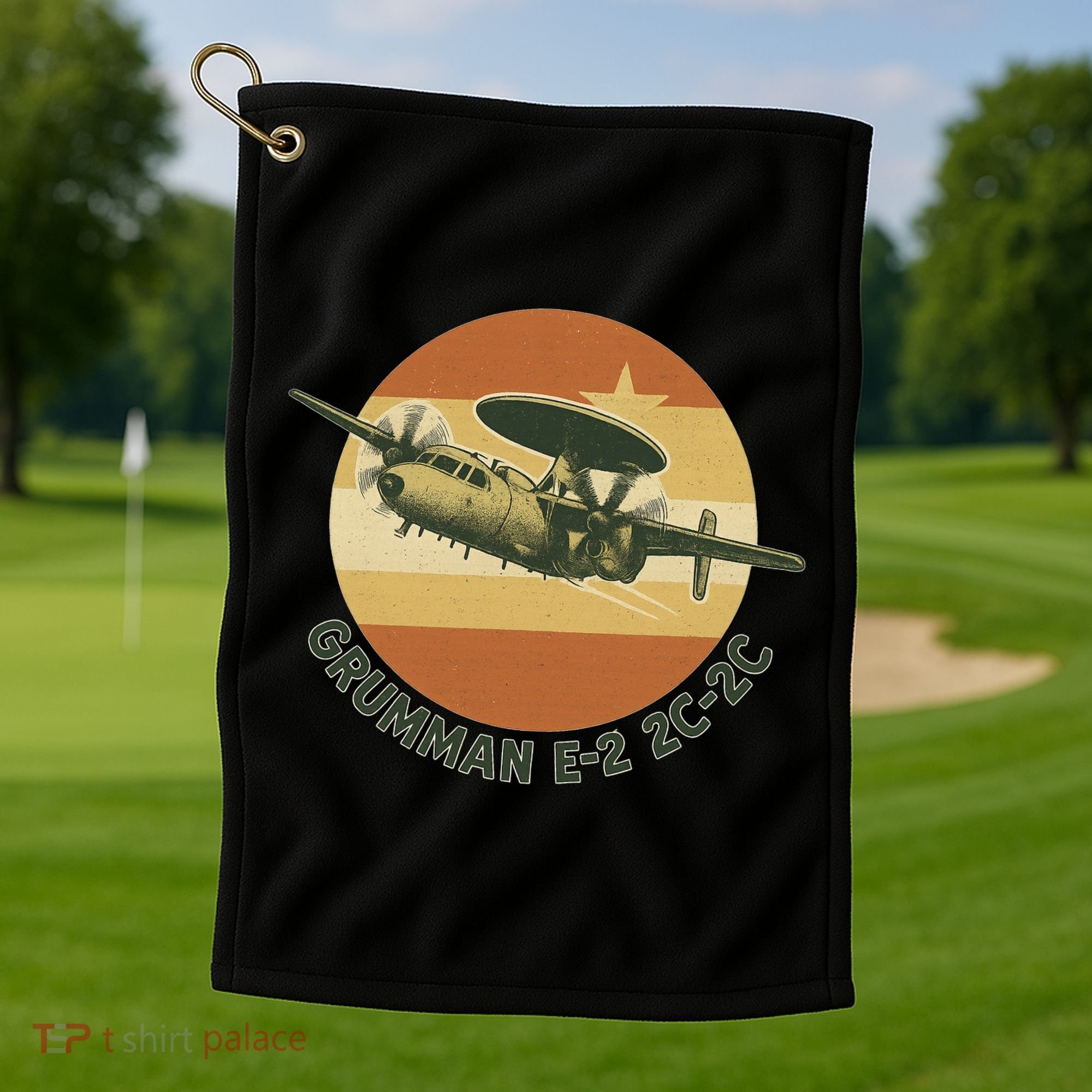Grumman E-2 Hawkeye Retro Military Aircraft  Golf Towel