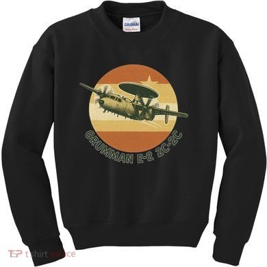 Grumman E-2 Hawkeye Retro Military Aircraft  Kids Sweatshirt