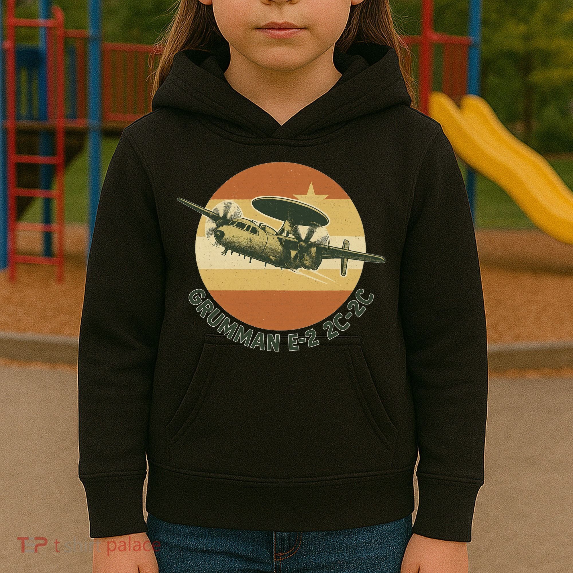 Grumman E-2 Hawkeye Retro Military Aircraft  Kids Hoodie