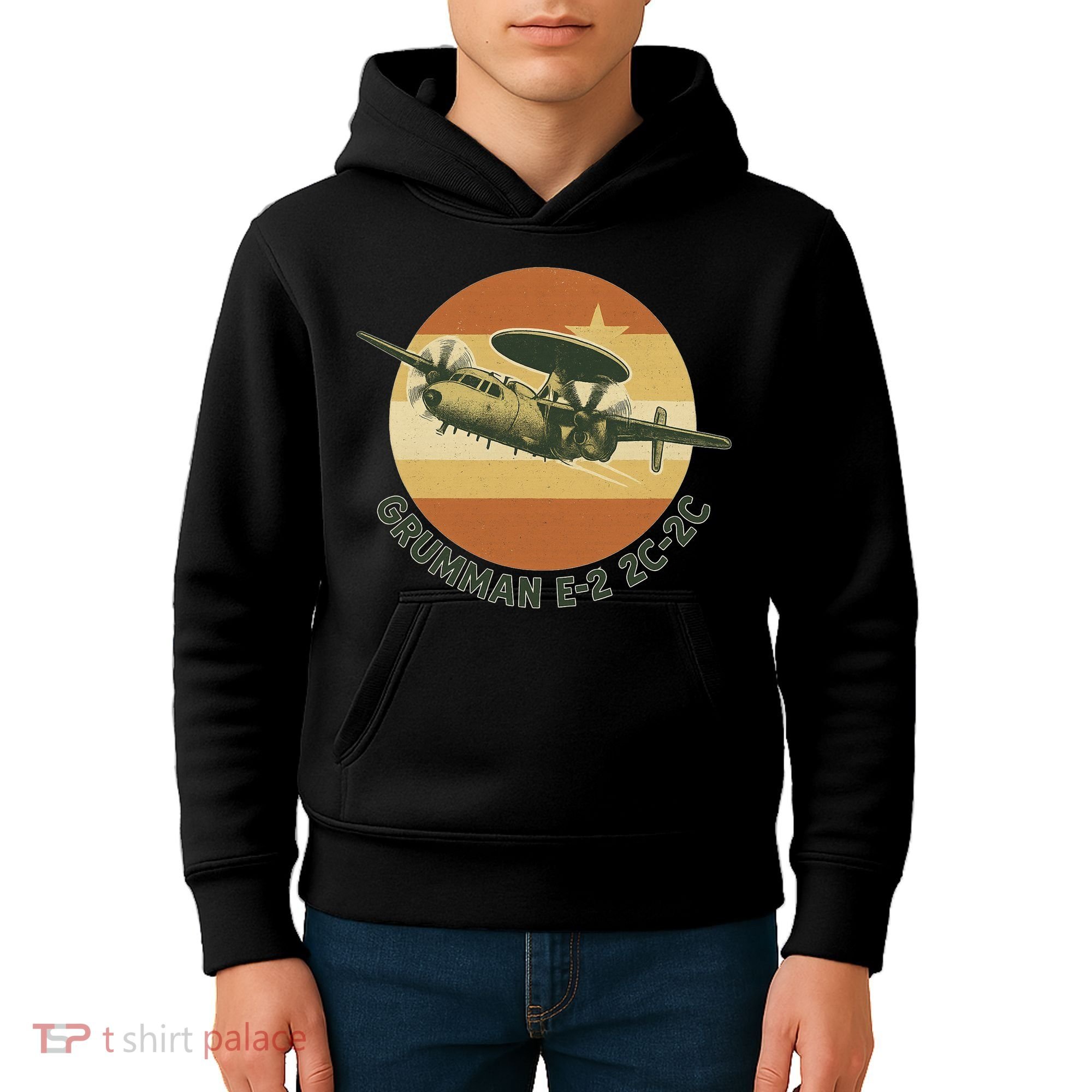 Grumman E-2 Hawkeye Retro Military Aircraft  Kids Hoodie