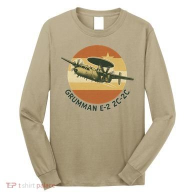 Grumman E-2 Hawkeye Retro Military Aircraft  Long Sleeve Shirt