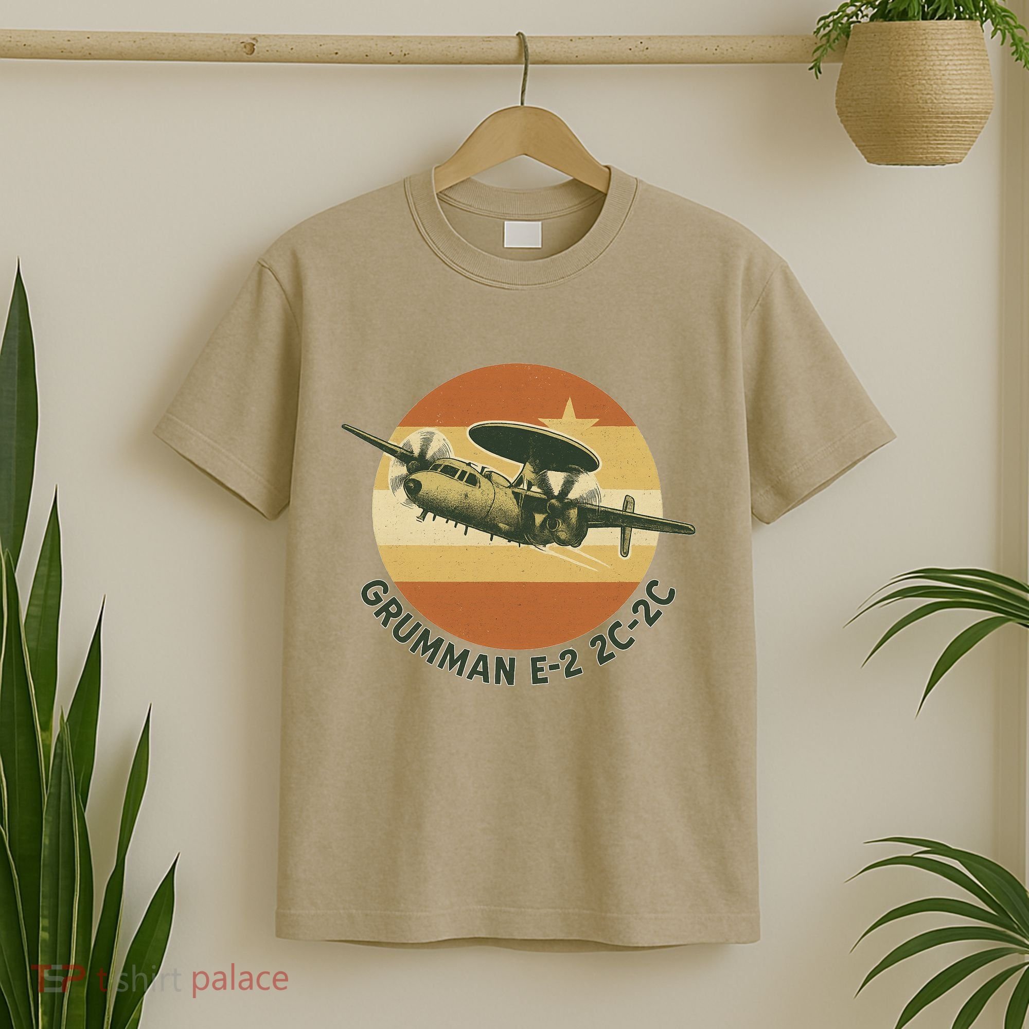 Grumman E-2 Hawkeye Retro Military Aircraft  T-Shirt