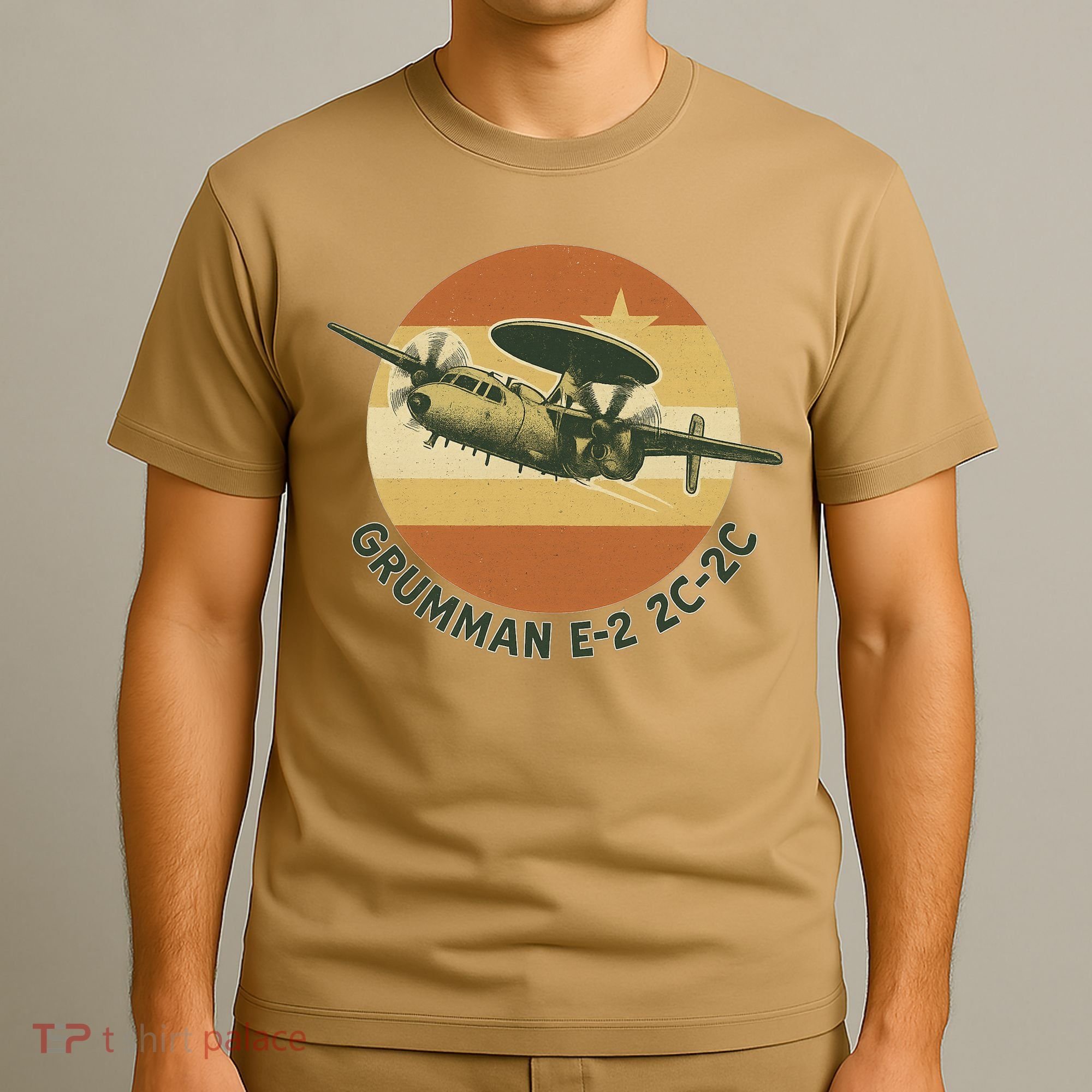 Grumman E-2 Hawkeye Retro Military Aircraft  T-Shirt