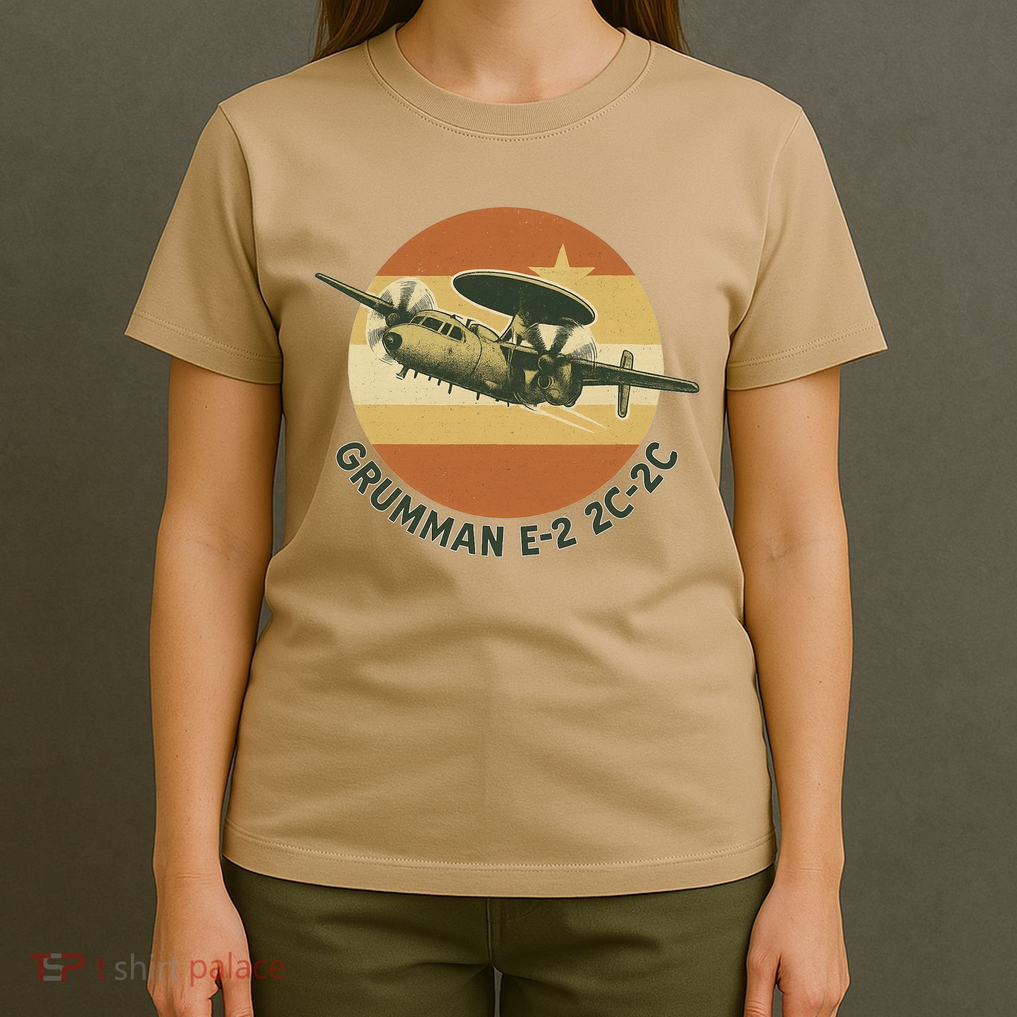 Grumman E-2 Hawkeye Retro Military Aircraft  T-Shirt