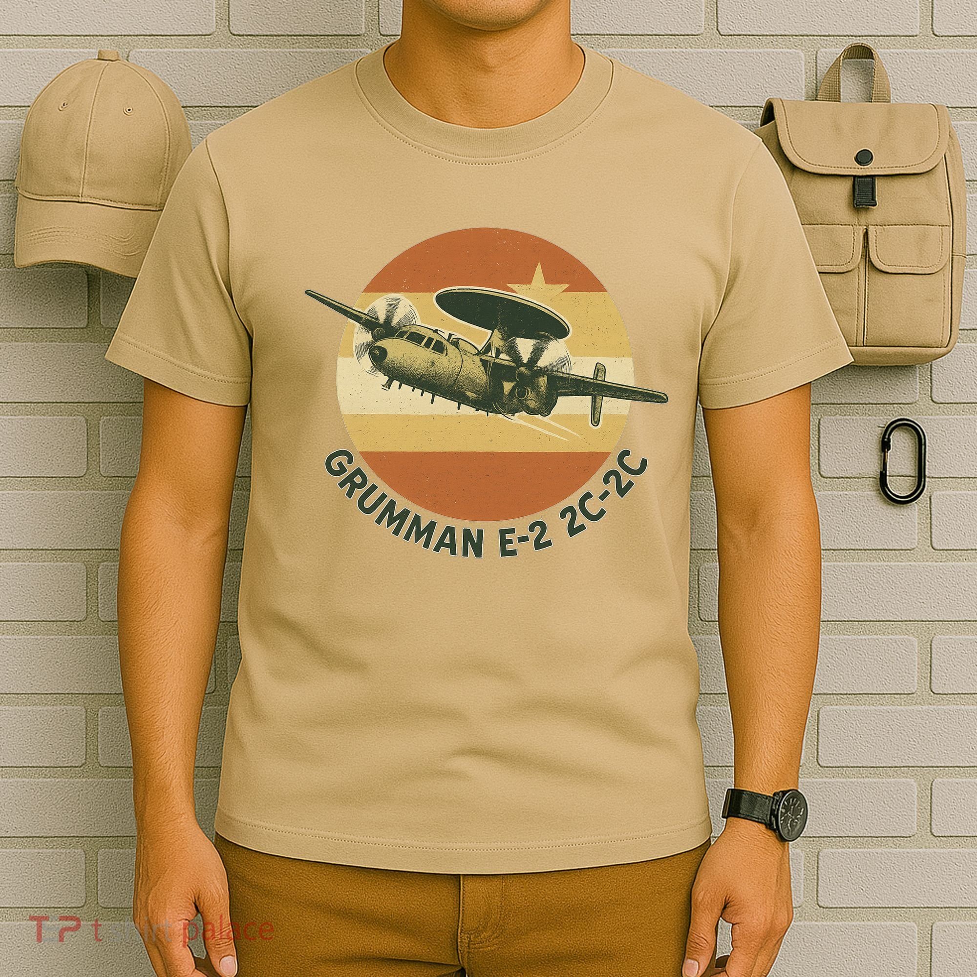 Grumman E-2 Hawkeye Retro Military Aircraft  T-Shirt
