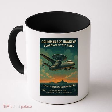 Grumman E-2C Hawkeye Vintage Naval Surveillance Legend  Coffee Mug