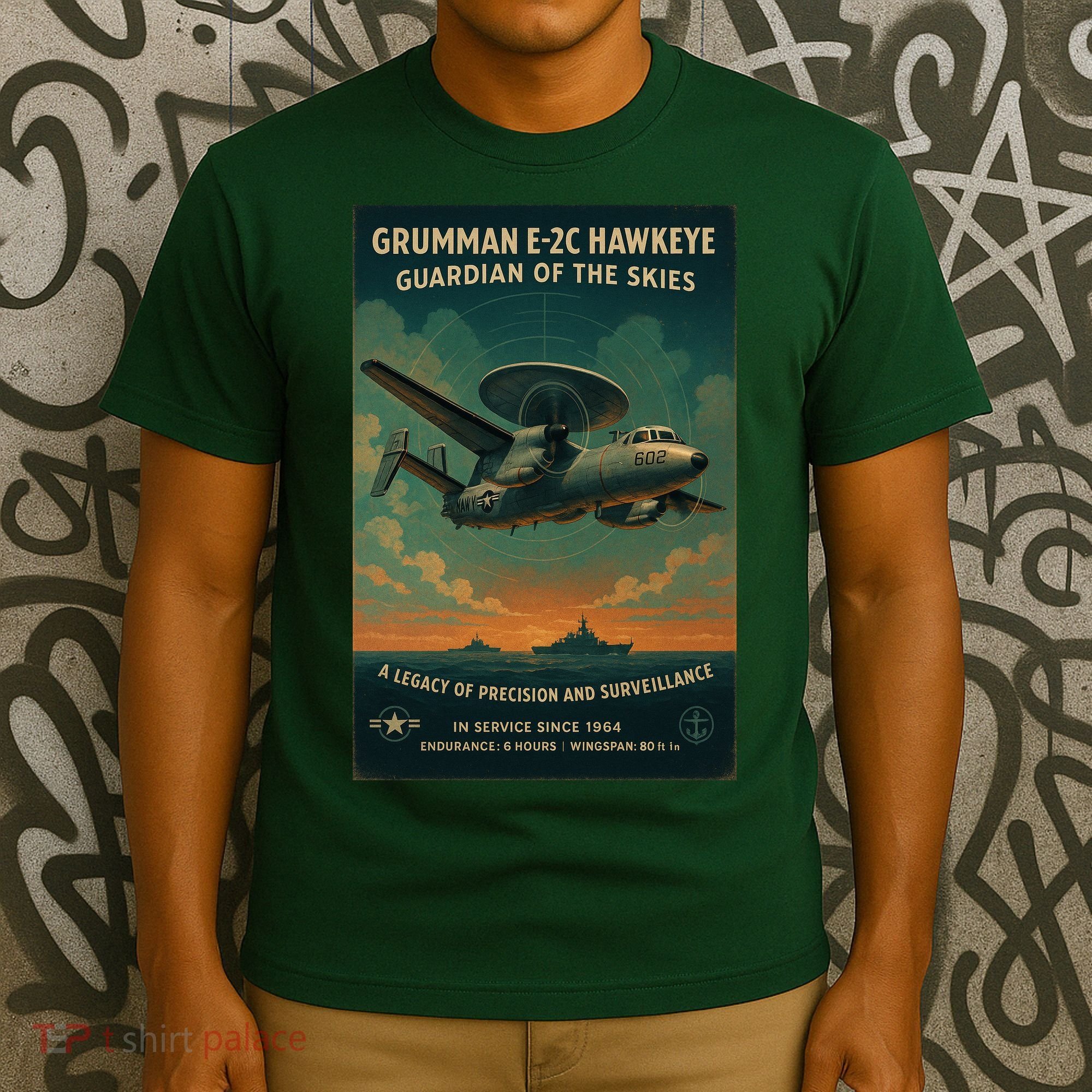 Grumman E-2C Hawkeye Vintage Naval Surveillance Legend  T-Shirt
