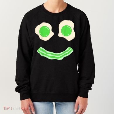 Green Eggs Ham Smile Face St Patrick's Day Women's Sweatshirt