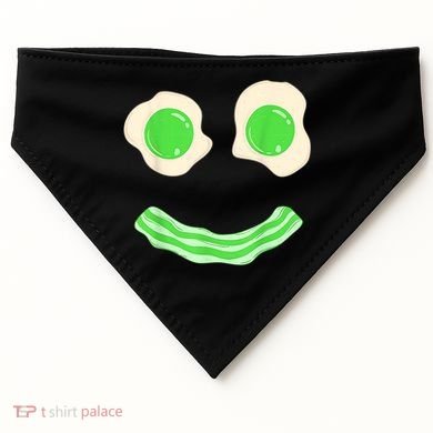 Green Eggs Ham Smile Face St Patrick's Day USA-Made Doggie Bandana