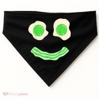 Green Eggs Ham Smile Face St Patrick's Day USA-Made Doggie Bandana thumb 0