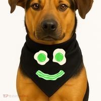 Green Eggs Ham Smile Face St Patrick's Day USA-Made Doggie Bandana thumb 1