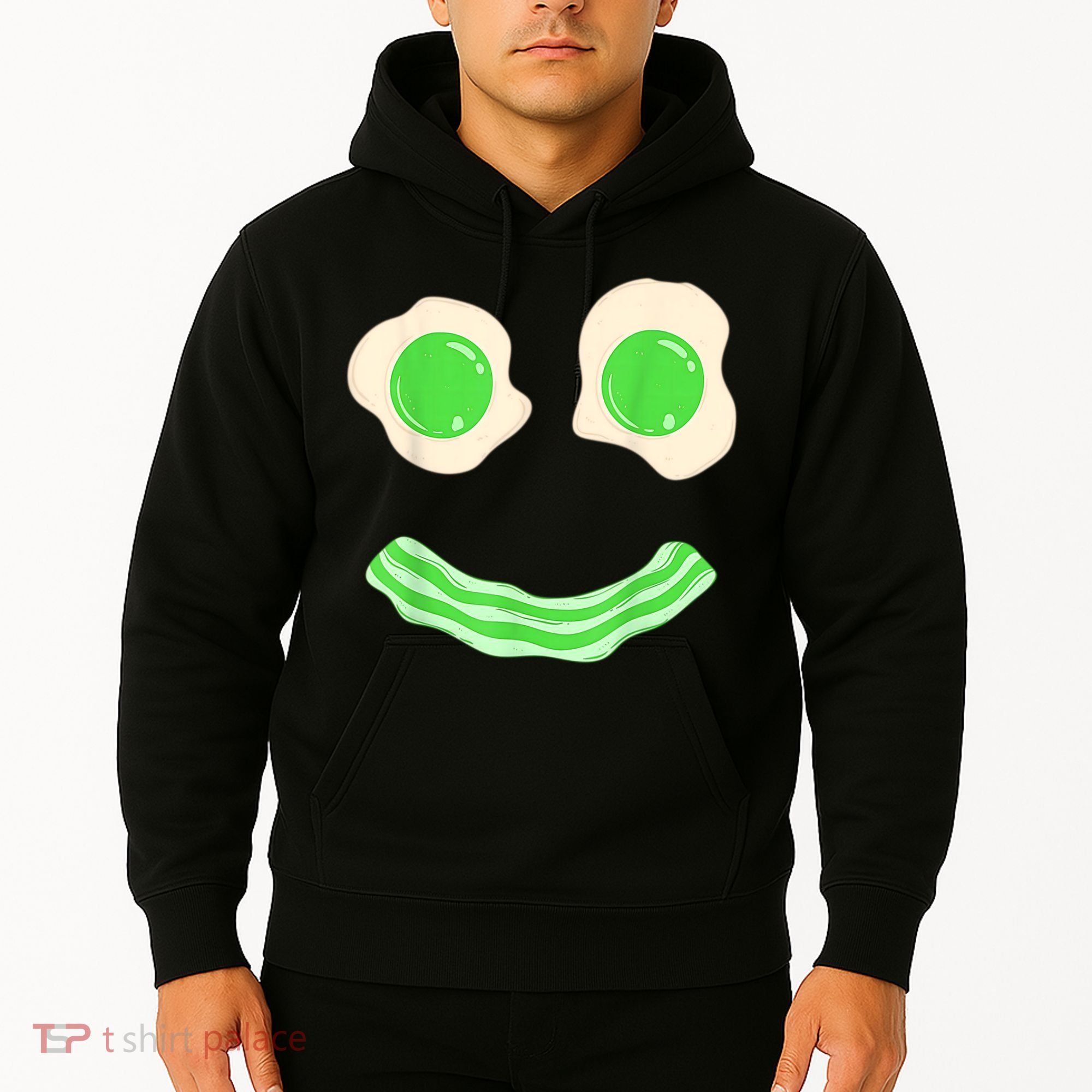 Green Eggs Ham Smile Face St Patrick's Day Hoodie