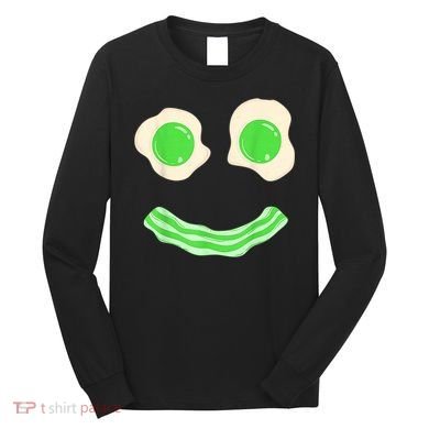 Green Eggs Ham Smile Face St Patrick's Day Long Sleeve Shirt