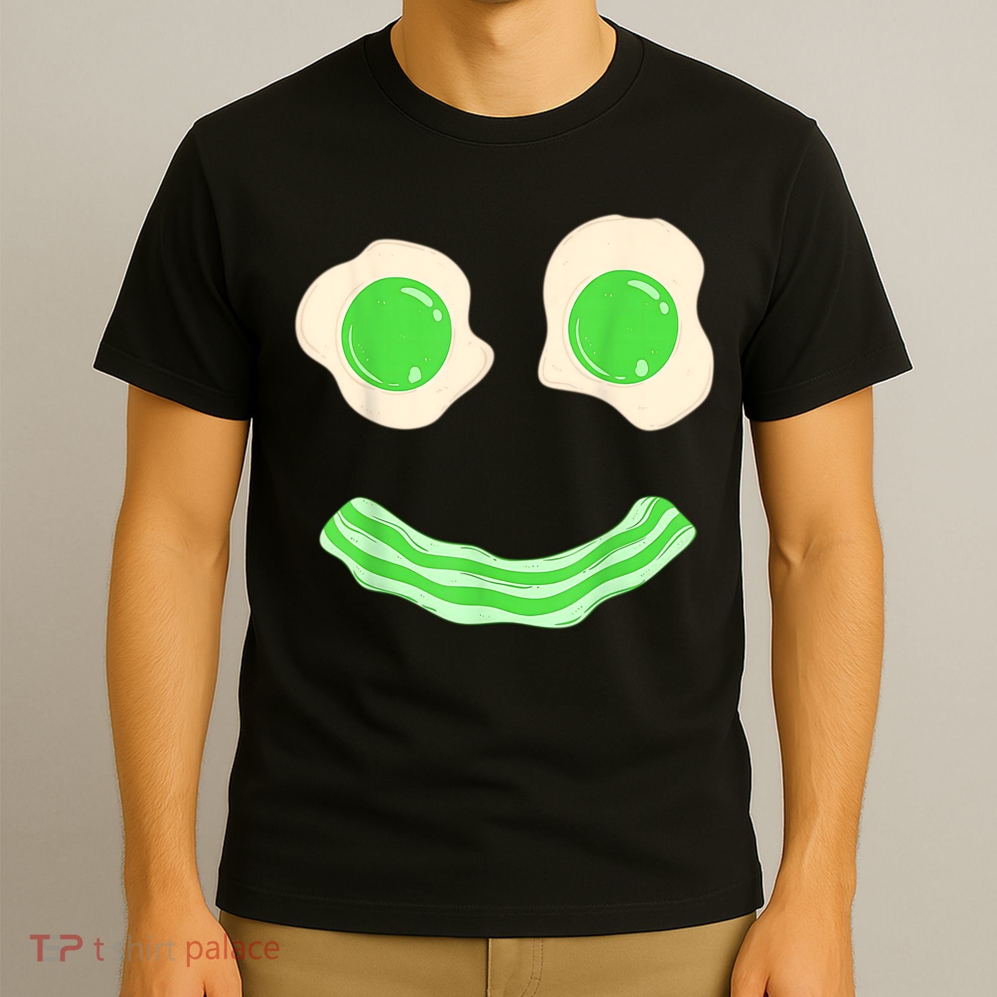 Green Eggs Ham Smile Face St Patrick's Day T-Shirt