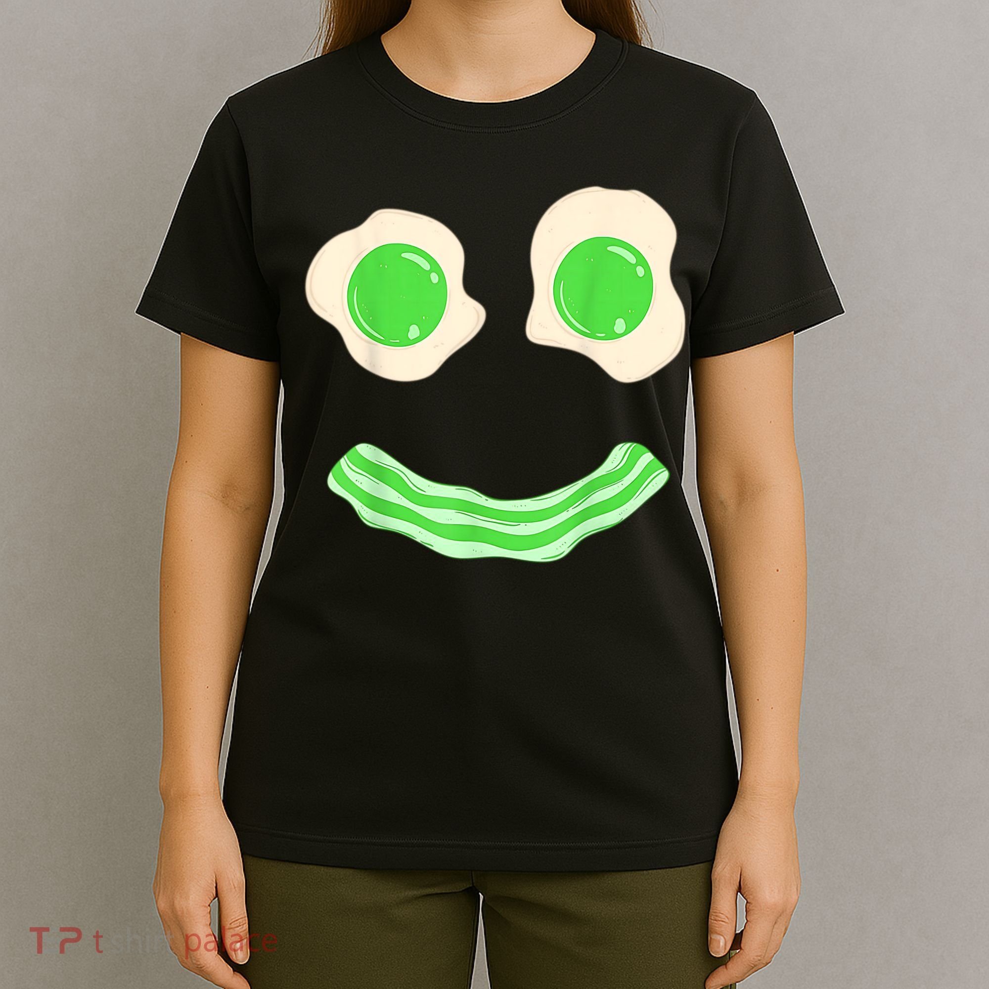 Green Eggs Ham Smile Face St Patrick's Day T-Shirt