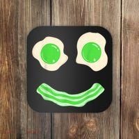 Green Eggs Ham Smile Face St Patrick's Day Coaster thumb 0