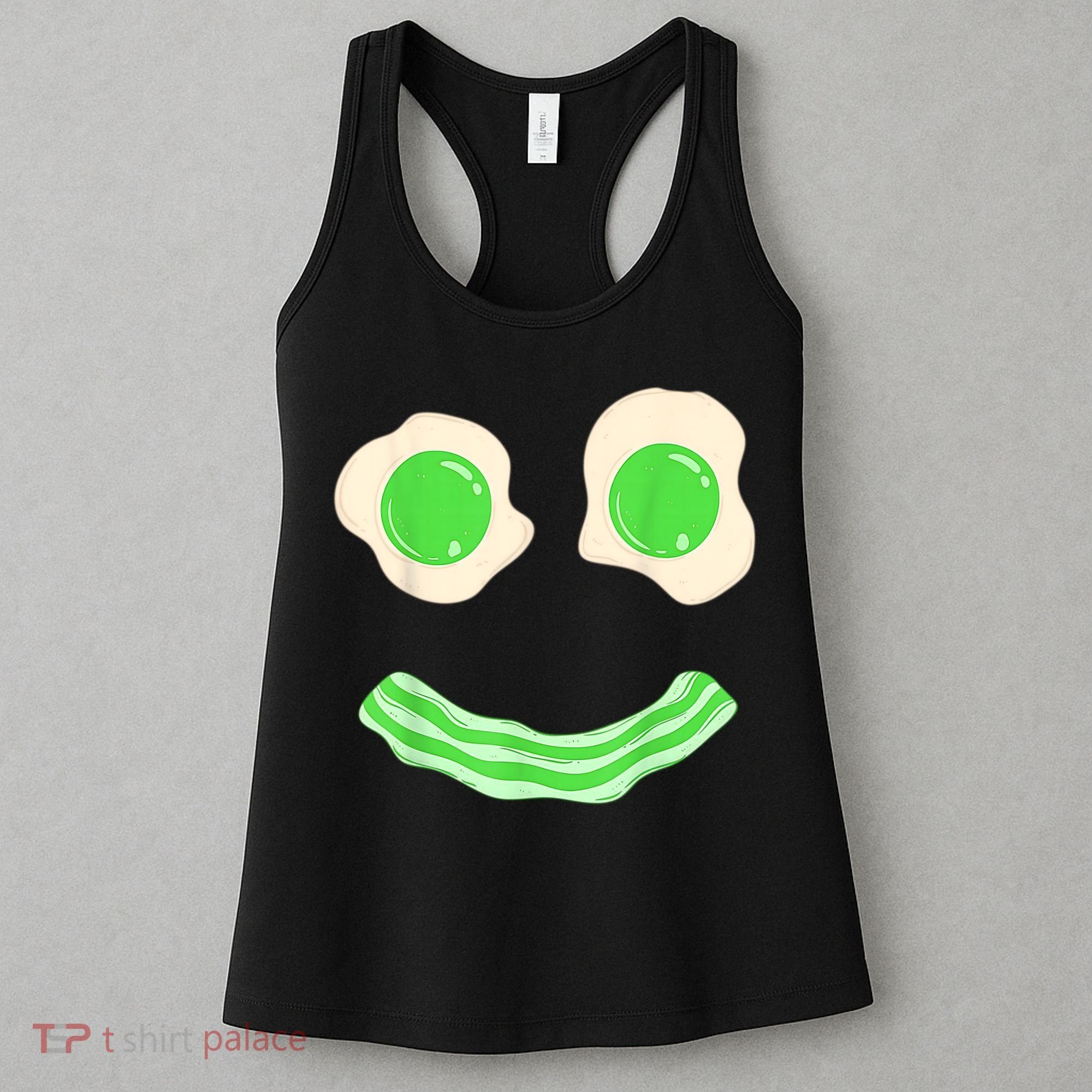 Green Eggs Ham Smile Face St Patrick's Day Women's Tank Top