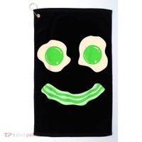 Green Eggs Ham Smile Face St Patrick's Day Golf Towel thumb 0