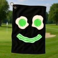 Green Eggs Ham Smile Face St Patrick's Day Golf Towel thumb 1