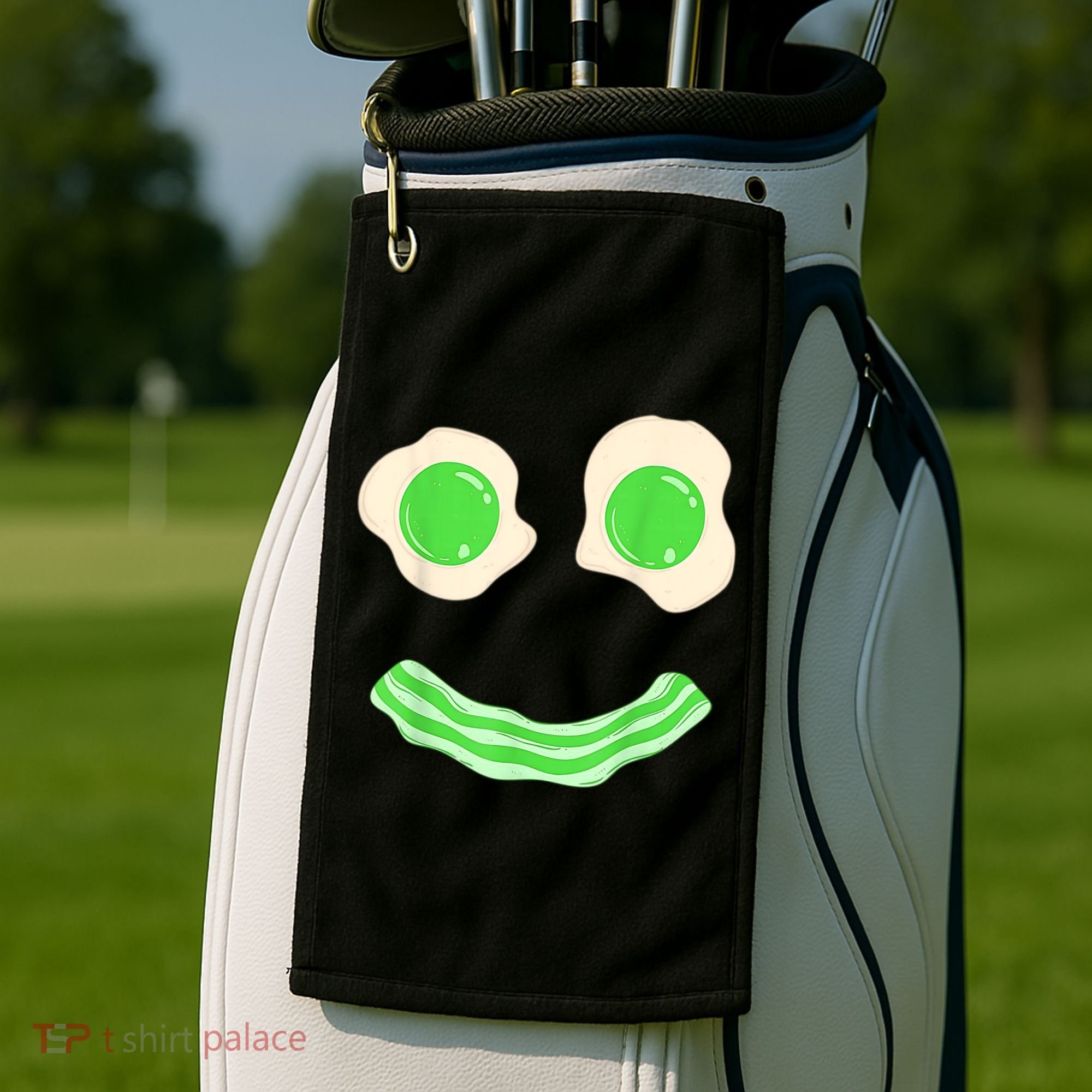 Green Eggs Ham Smile Face St Patrick's Day Golf Towel