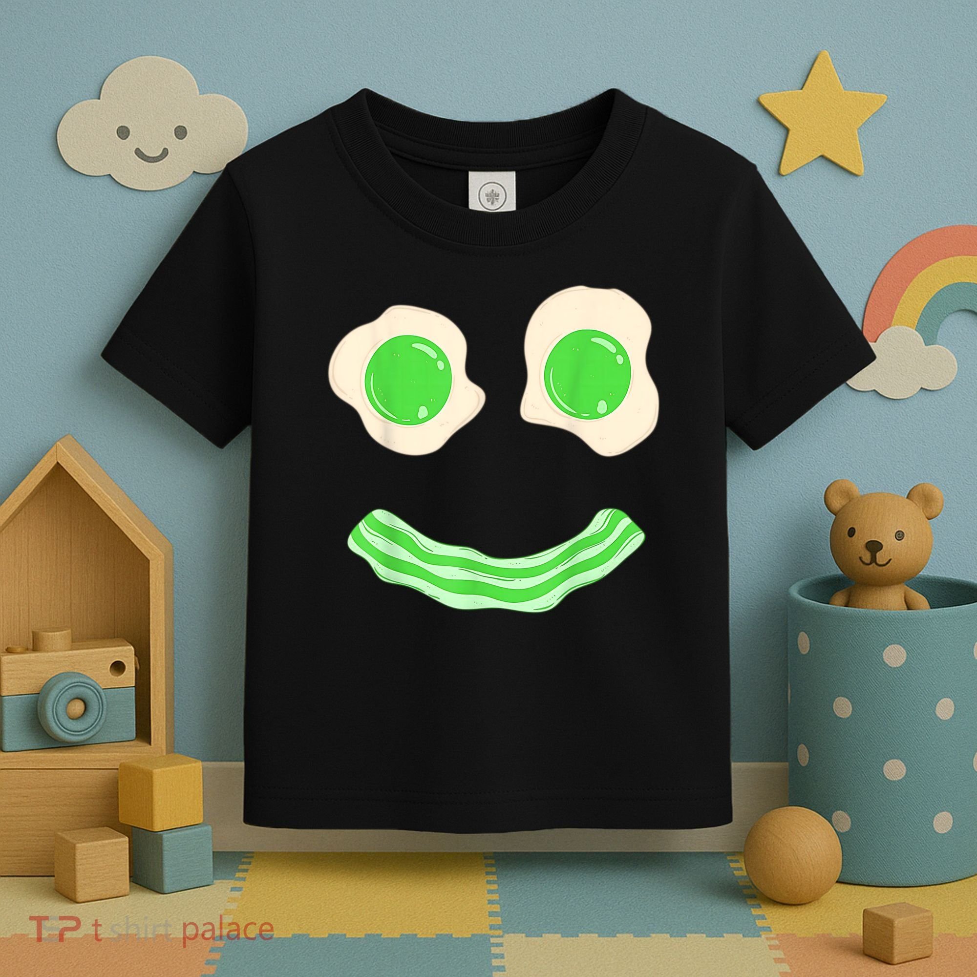 Green Eggs Ham Smile Face St Patrick's Day Toddler T-Shirt