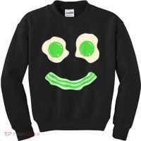 Green Eggs Ham Smile Face St Patrick's Day Kids Sweatshirt thumb 0