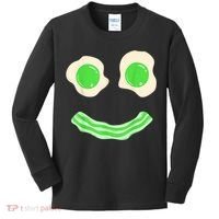 Green Eggs Ham Smile Face St Patrick's Day Kids Long Sleeve Shirt thumb 0