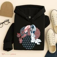 Geisha Fan Parasol Abstract Hoodie thumb 4