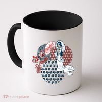 Geisha Fan Parasol Abstract Coffee Mug thumb 0