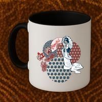 Geisha Fan Parasol Abstract Coffee Mug thumb 2