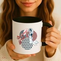 Geisha Fan Parasol Abstract Coffee Mug thumb 3