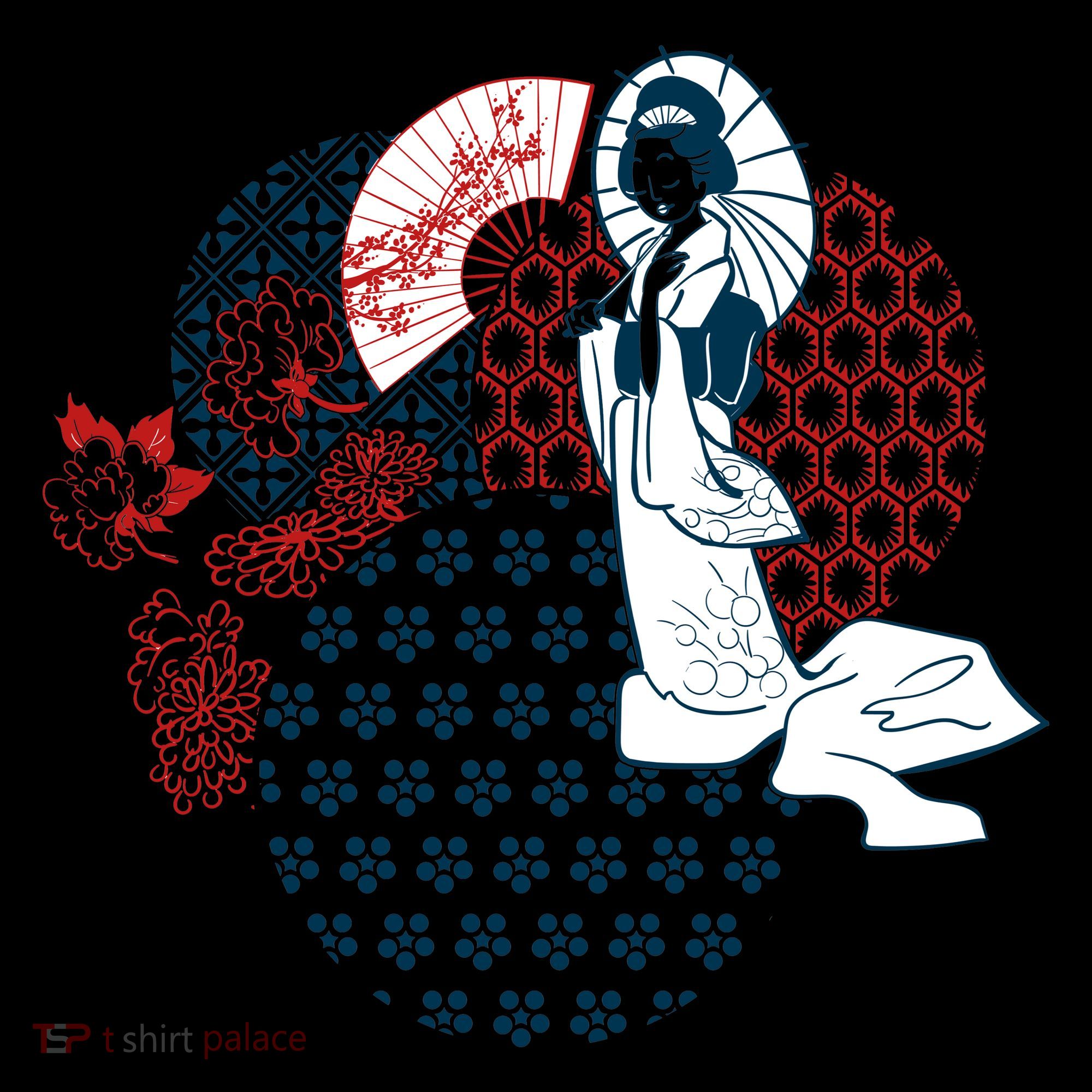 Geisha Fan Parasol Abstract Coffee Mug