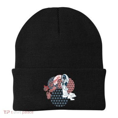 Geisha Fan Parasol Abstract Beanie