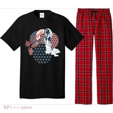 Geisha Fan Parasol Abstract Pajama Set