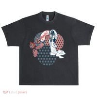Geisha Fan Parasol Abstract Urban Oversized Heavyweight T-Shirt thumb 0