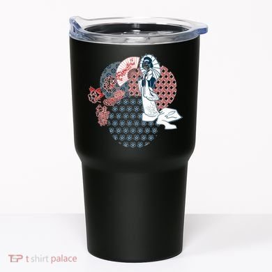 Geisha Fan Parasol Abstract Tumbler