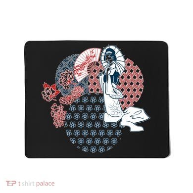 Geisha Fan Parasol Abstract Mousepad