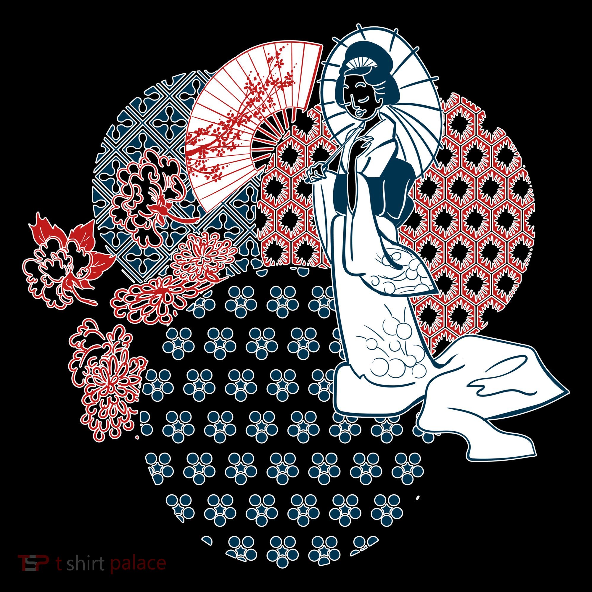 Geisha Fan Parasol Abstract Toddler Hoodie