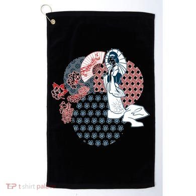 Geisha Fan Parasol Abstract Golf Towel