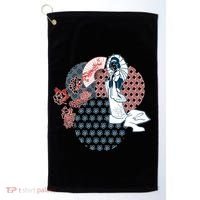 Geisha Fan Parasol Abstract Golf Towel thumb 0