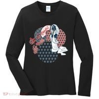 Geisha Fan Parasol Abstract Women's Long Sleeve Shirt thumb 0