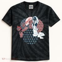 Geisha Fan Parasol Abstract Kids Tie-Dye T-Shirt thumb 0