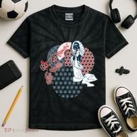 Geisha Fan Parasol Abstract Kids Tie-Dye T-Shirt thumb 2