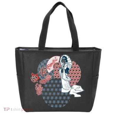 Geisha Fan Parasol Abstract Tote Bag