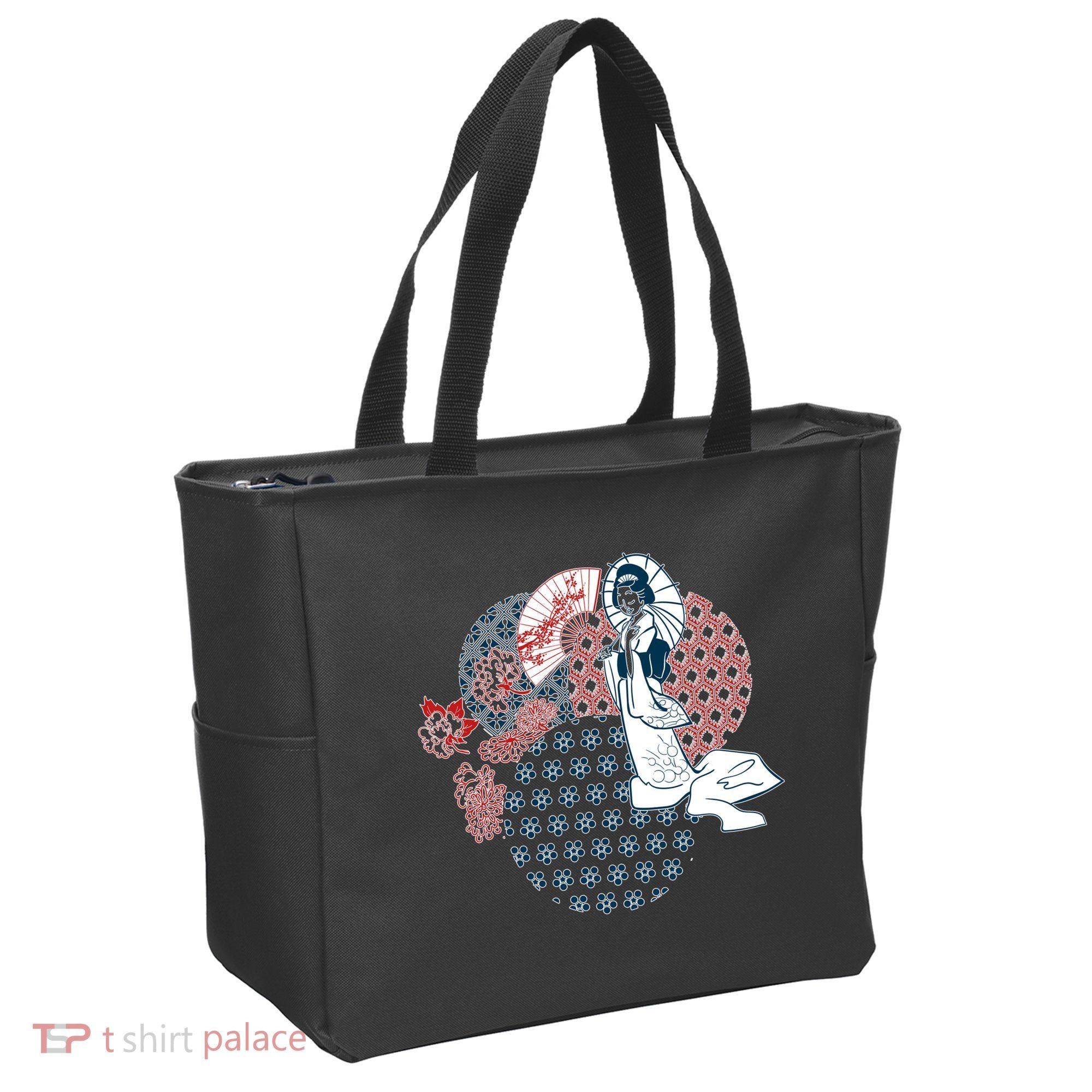 Geisha Fan Parasol Abstract Tote Bag