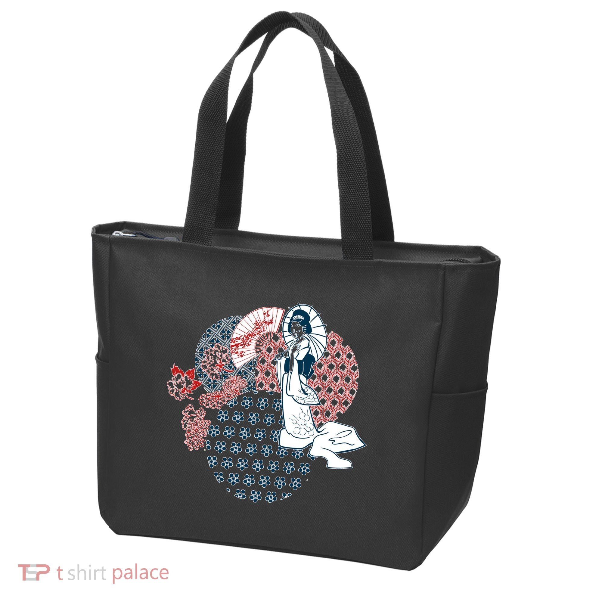 Geisha Fan Parasol Abstract Tote Bag