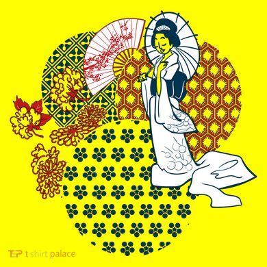 Geisha Fan Parasol Abstract Tote Bag