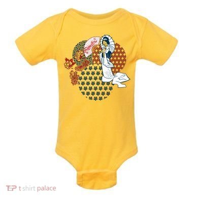 Geisha Fan Parasol Abstract Baby Bodysuit