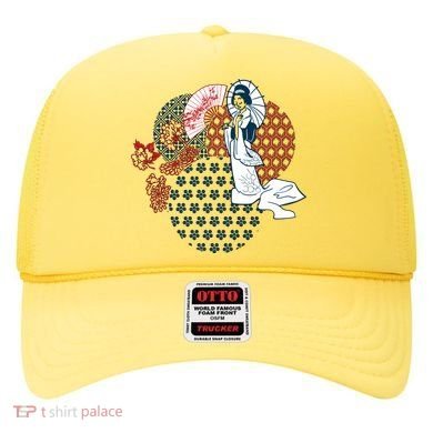 Geisha Fan Parasol Abstract Hat