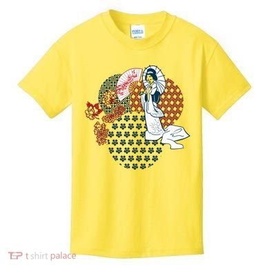 Geisha Fan Parasol Abstract Kids T-Shirt